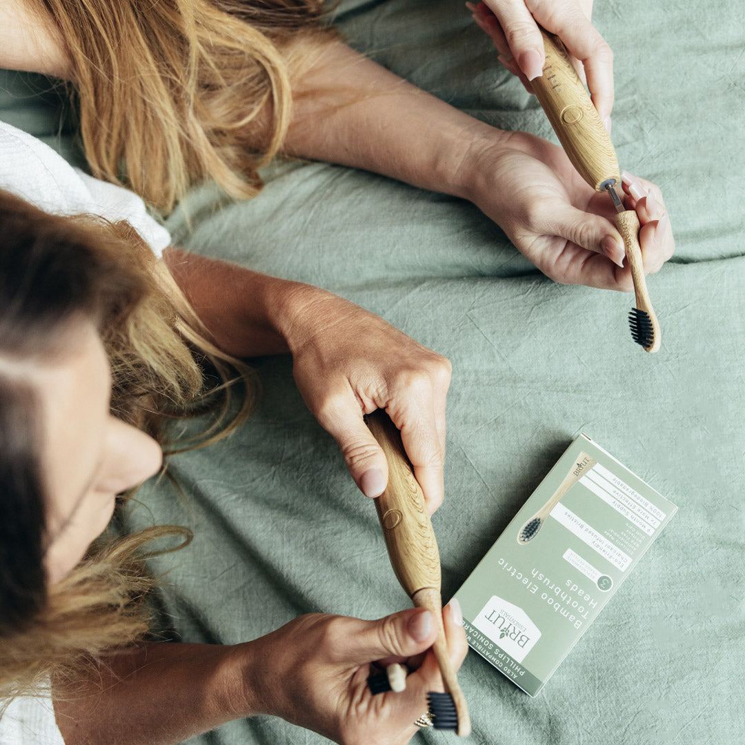 3 Pack - Replacement Heads Bamboo Electric Toothbrush