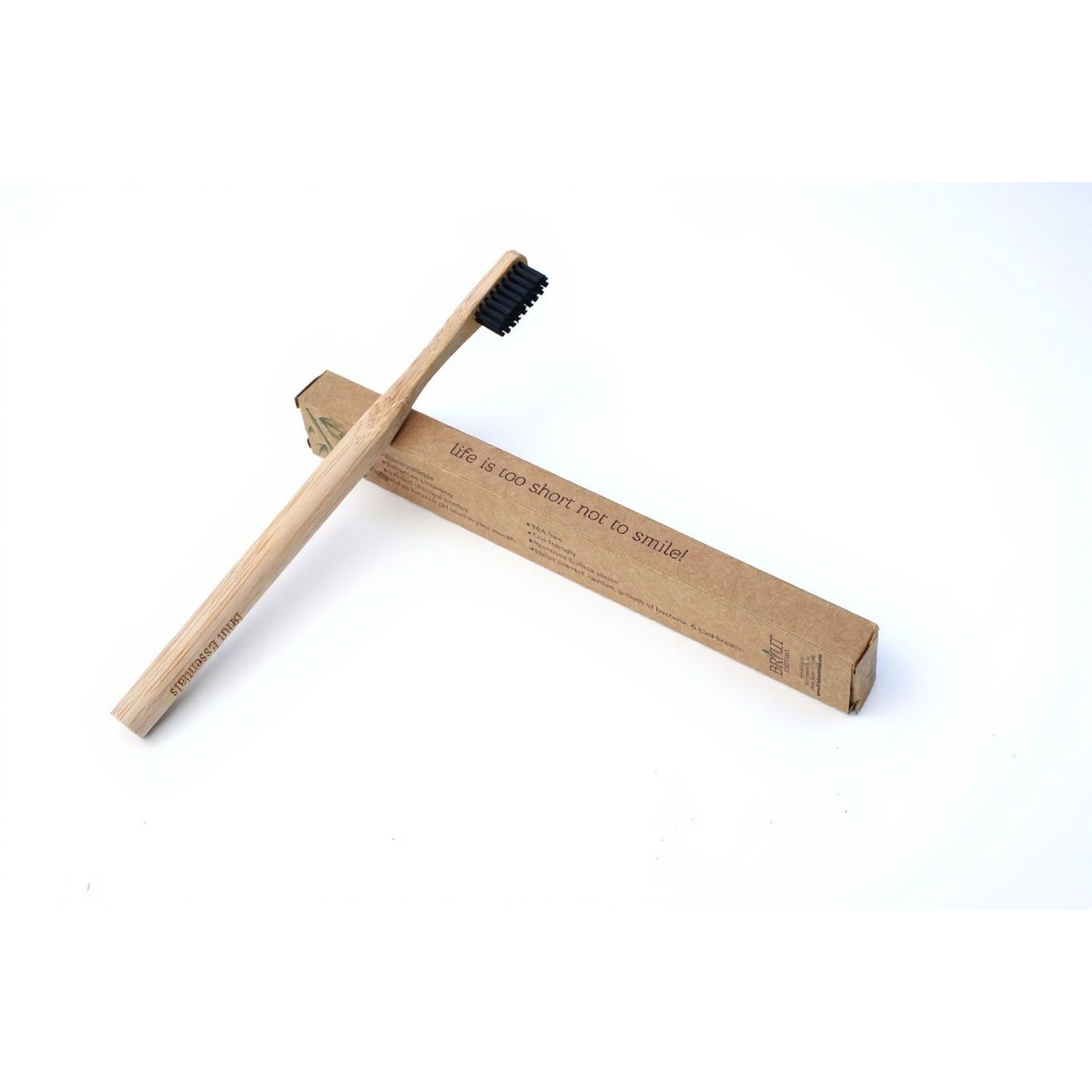 Briut Essentials eco-friendly bamboo toothbrush — hero front view