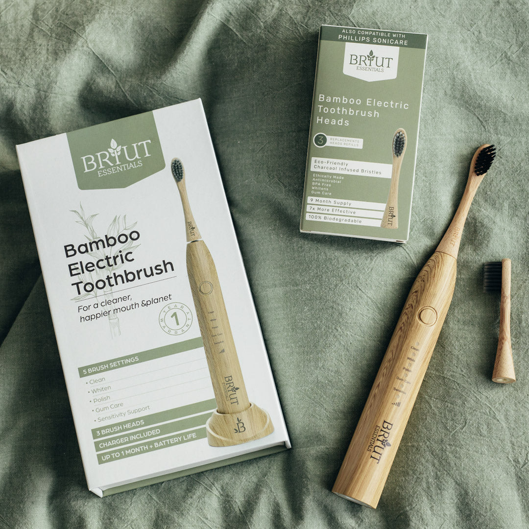 Bamboo replacement head fitted on a Philips Sonicare handle — the easy switch
