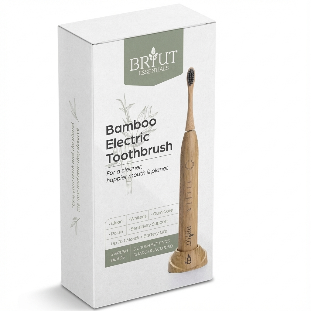 Briut Essentials bamboo electric toothbrush — the eco-friendly alternative to plastic sonic brushes