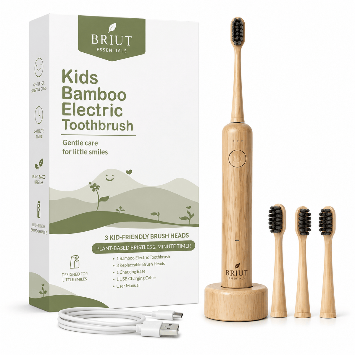 Kids Bamboo Sonic Electric Toothbrush