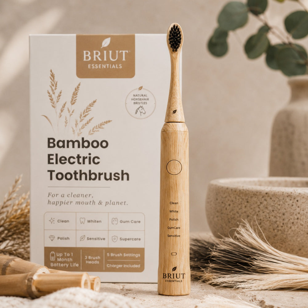 Pure Sonic Bamboo Toothbrush with 100% Natural Horsehair Bristles