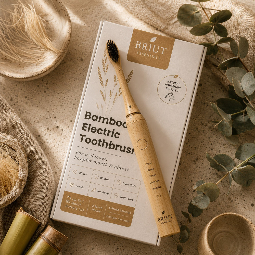 Pure Sonic Bamboo Toothbrush with 100% Natural Horsehair Bristles
