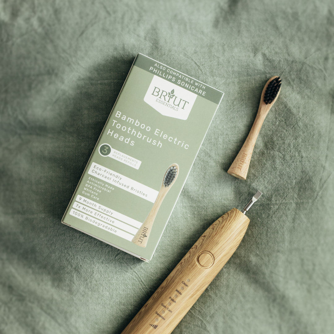 Sonicare Compatible 3 Pack - Replacement Heads Bamboo Electric Toothbrush